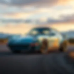 A refurbished 1978 Porsche 911SC coupe in Minerva Blue Metallic, showcasing its distinctive features and fire-damaged history, now up for auction in Idaho.