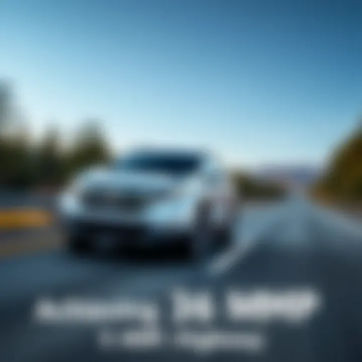 A 2026 CR-V EXL driving on a scenic highway with a clear blue sky