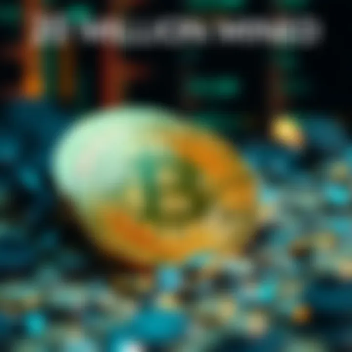 A gold Bitcoin symbol with a digital background celebrating the mining of the 20 millionth bitcoin
