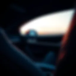 Interior view of the RS3 showcasing dual window control buttons on both sides of the car