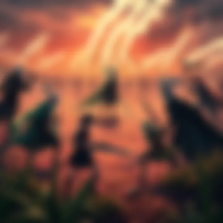 Silver, Geki Green, Geki Black, and Geki Cyan are missing from a battlefield scene, symbolizing their absence from the Legendary War.