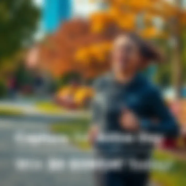Person enjoying outdoor activity A person smiling while running in a park, capturing an active lifestyle moment for a contest.