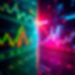 A visual showing Active Trading strategies versus Passive Gains in cryptocurrency with charts and graphs.