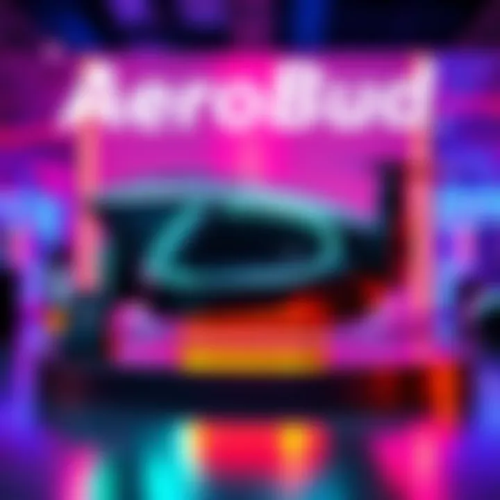AeroBud displayed with its innovative features highlighted and a vibrant background to emphasize its market appeal.