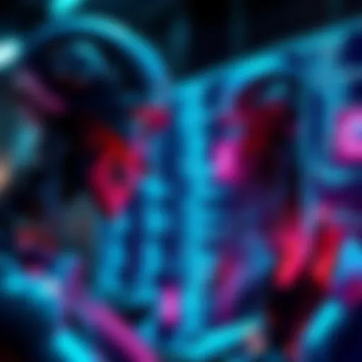 A robot analyzing blockchain code on a digital screen, showing security vulnerabilities in Ethereum smart contracts.