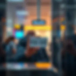 A traveler at an airport security check holding a seed phrase between metal plates, with a security scanner in the background