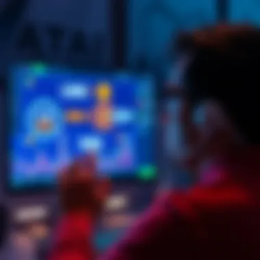 A person looking at a computer screen with various altcoins like LINK, CRV, ADA, and XRP displayed, contemplating investment decisions.
