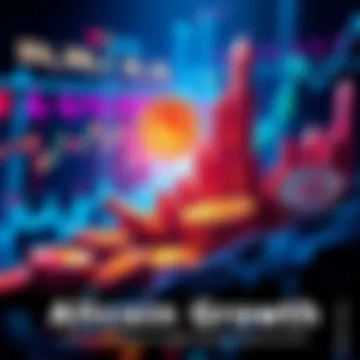 A visual representation of altcoins rising against a backdrop of digital graphs and currency symbols, highlighting investment opportunities.