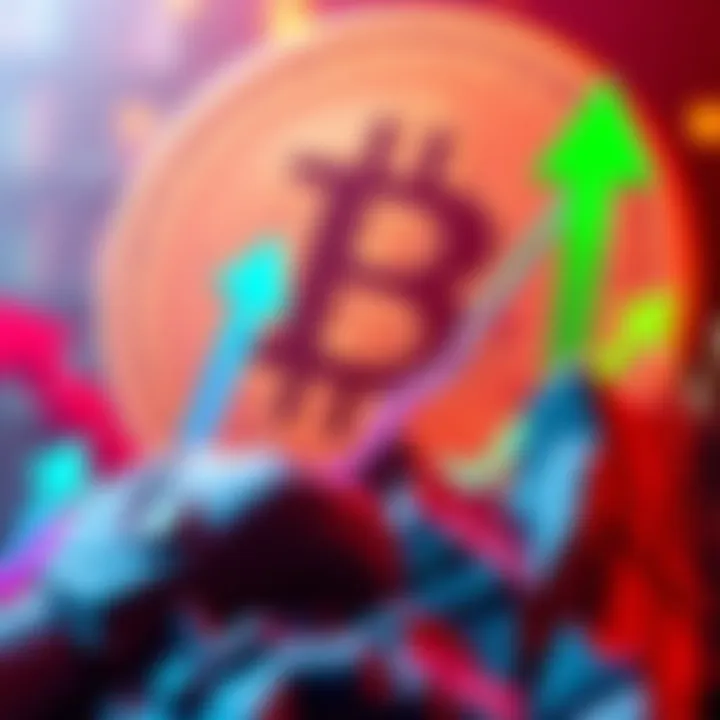 A graphic showing a bullish trend for altcoins with upward arrows and Bitcoin stabilization in the background.