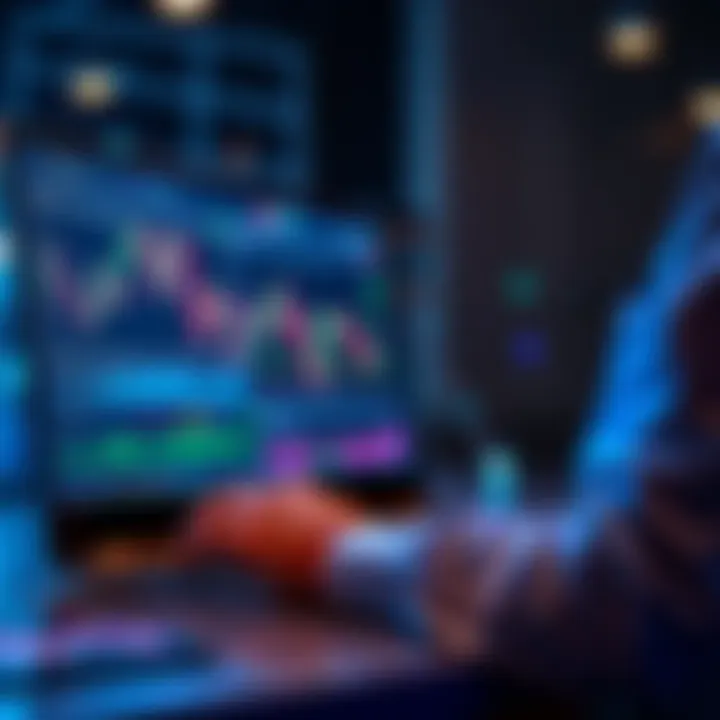 A person analyzing trading charts and options for cryptocurrency swaps on a laptop, focusing on minimizing slippage in large transactions.