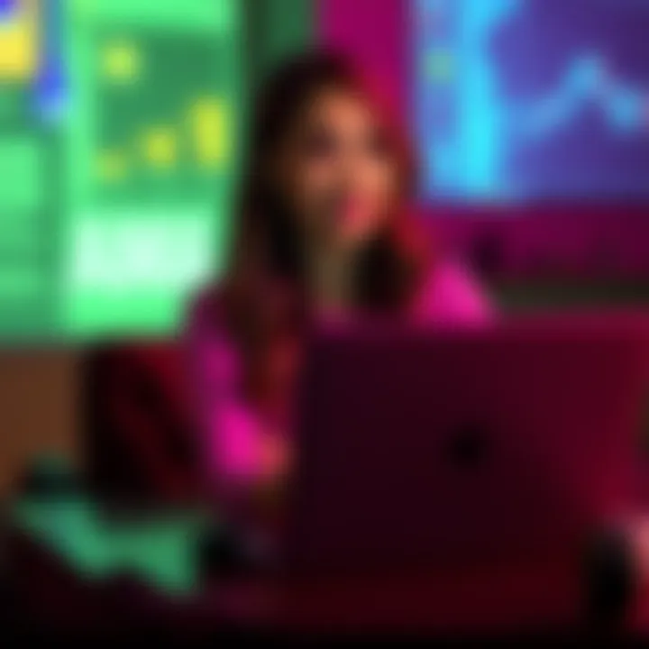 Annelise sitting in front of a laptop ready to answer questions during her AMA session