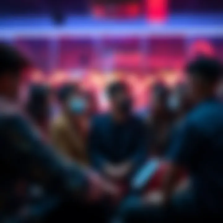 A group of diverse people chatting in a secure online setting, emphasizing anonymity and privacy.