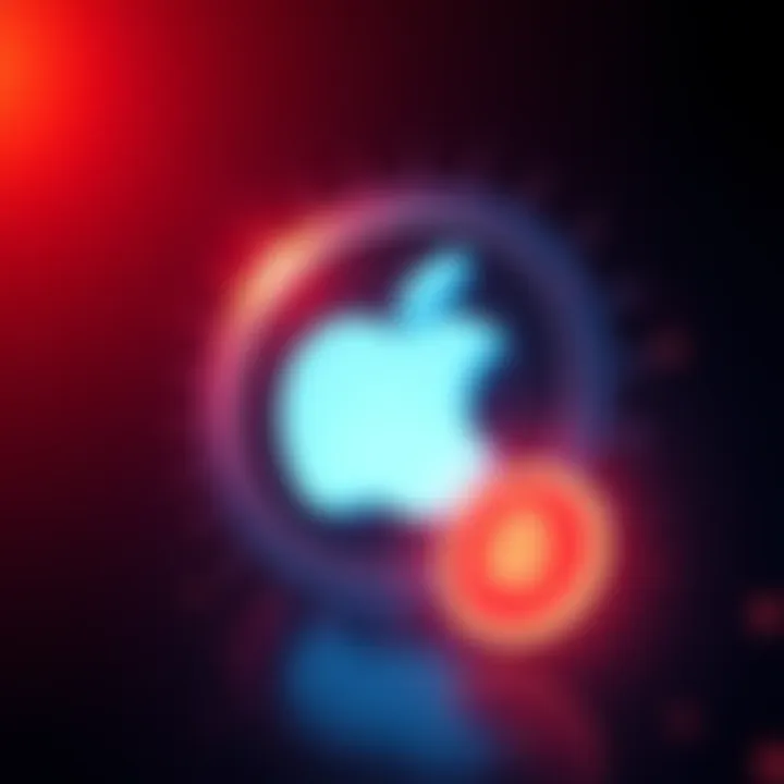 An Apple logo surrounded by a lock symbol, representing security concerns over cold wallet apps
