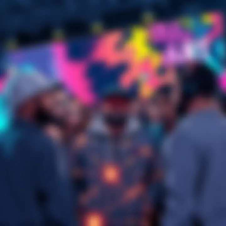 Group of artists discussing the implications of AI generated NFTs on creativity and authenticity