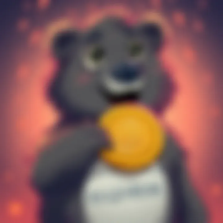 An illustration of a cartoon dropbear holding a coin labeled $DGENBEAR, representing the new memecoin trend.