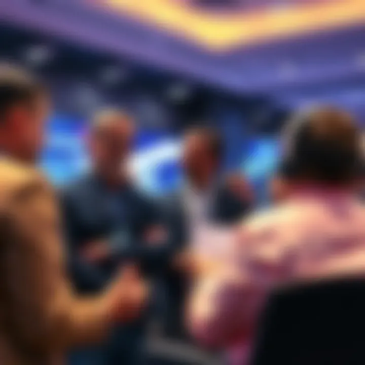 Group of aviation investors and experts sharing insights on Neuron's 4DSKY technology at a conference