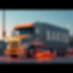 A unique truck with a baked design, parked in a public area, attracting attention from onlookers.