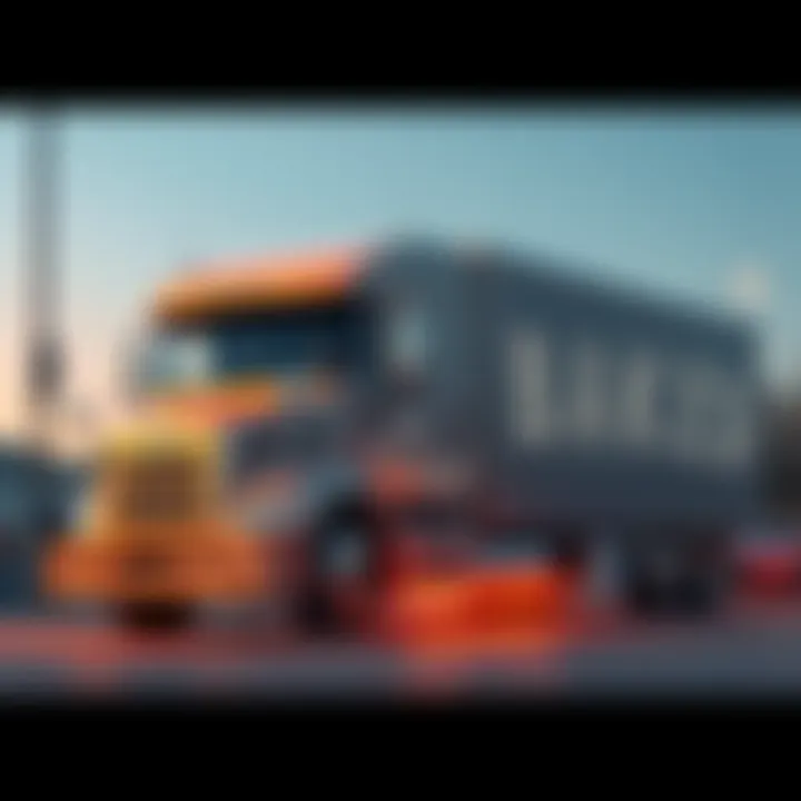 A unique truck with a baked design, parked in a public area, attracting attention from onlookers.