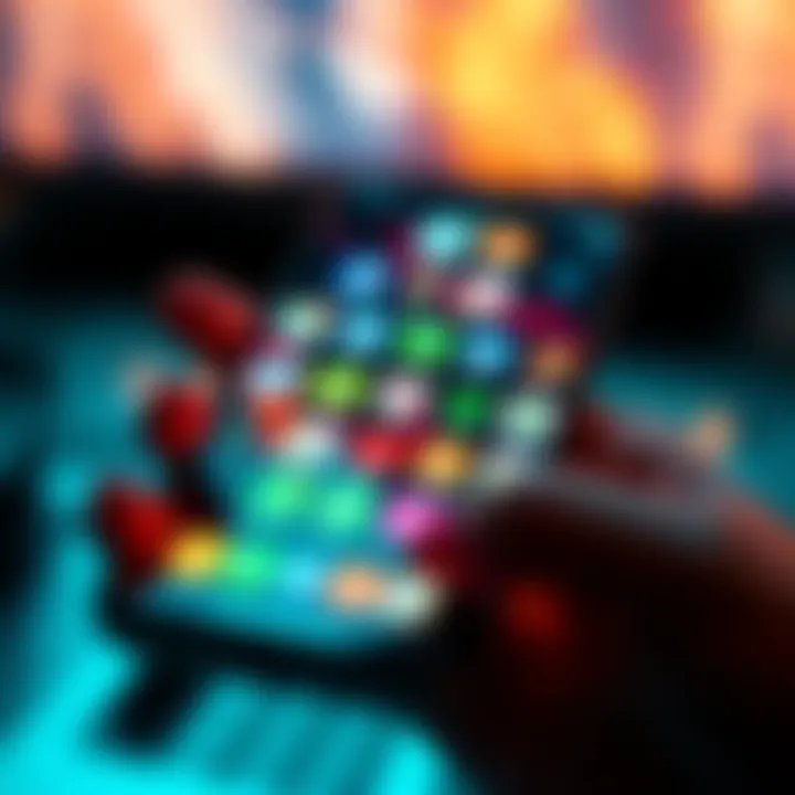 A smartphone displaying various bandwidth-sharing apps on the screen, illustrating the concept of using multiple apps at once.