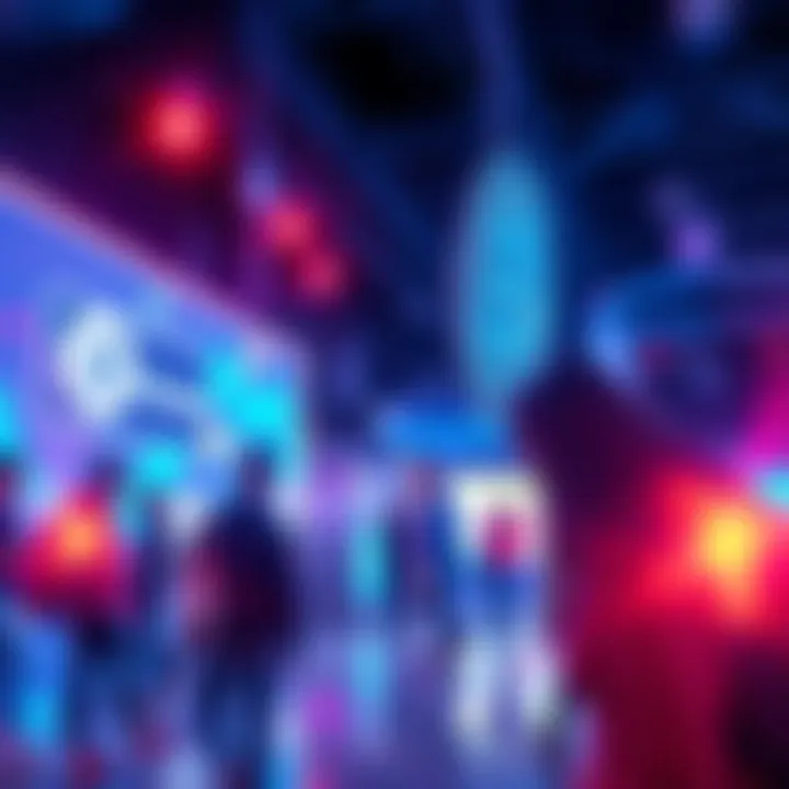 A visual representation of Banksocial integrating its services with Coinbase, showing a seamless connection between the two platforms and users engaging with new features.