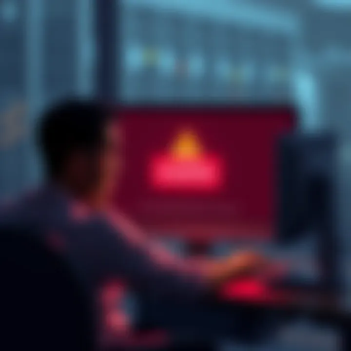 A frustrated person sitting at a computer looking at a payment error message, symbolizing the challenges of using stablecoins for purchases.