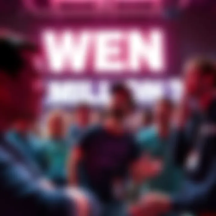 Group of Barstool fans engaged in conversation about investments, showing excitement and anticipation over the phrase 'Wen million?'.