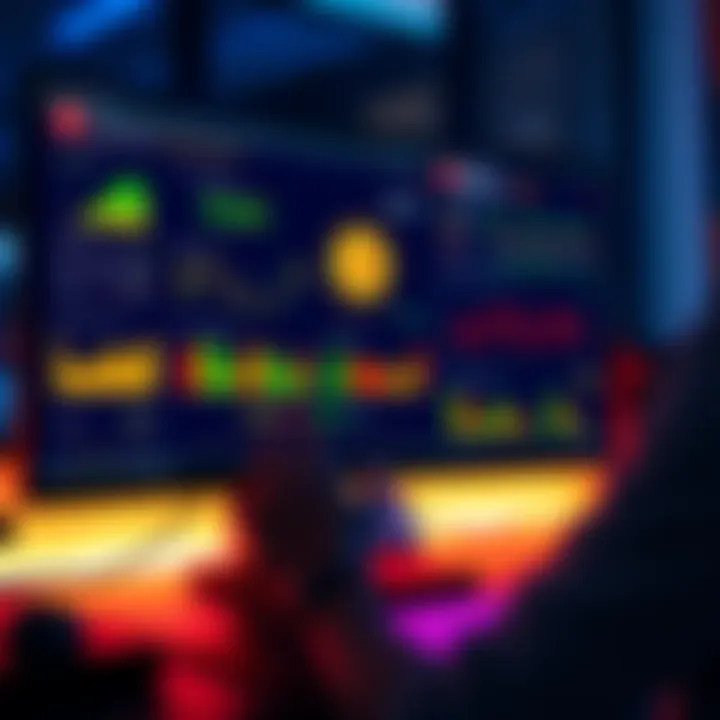 BCH Node Performance Evaluation A computer screen displaying Bitcoin Cash node performance statistics and graphs, with a person analyzing the data