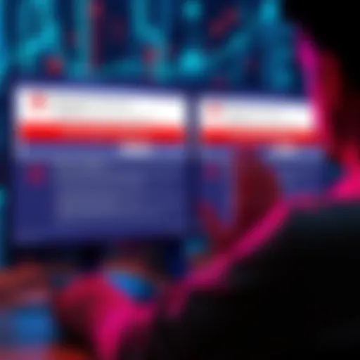 A person looking frustrated while checking their BCH wallet on a computer screen, showing failed verification messages. The background features a digital representation of blockchain technology.