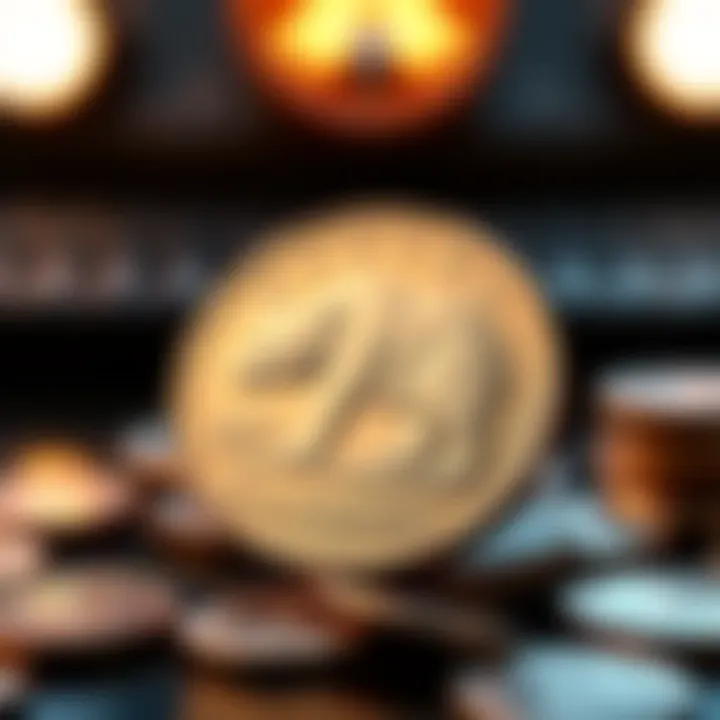 A close-up of a bear-themed Canadian toonie coin resting on a table with change around it.
