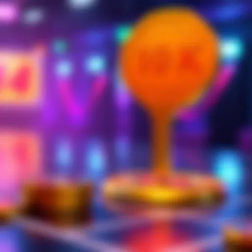 A graphic showing a token being placed in a bidding process with a price tag of 10K in the background.