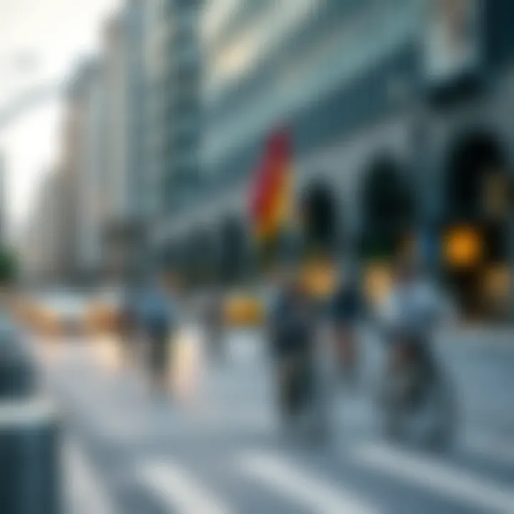 A group of people riding bicycles on a busy city street, showcasing cycling's popularity in 2025