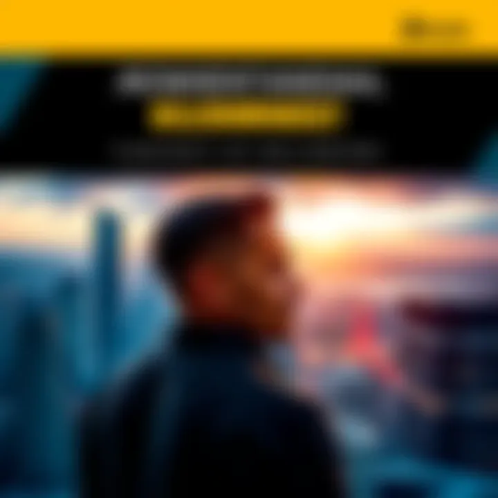 A person thinking about Bitcoin investments with a city skyline in the background, symbolizing financial growth.