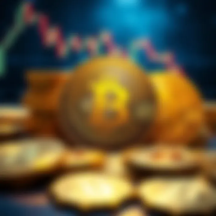 Binance Converts Fund to Bitcoin Binance logo with Bitcoin coins and a downward market chart in the background
