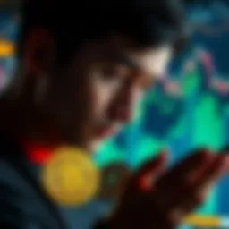 A person contemplating diversifying their cryptocurrency investments with Bitcoin, Ethereum, and Solana coins displayed