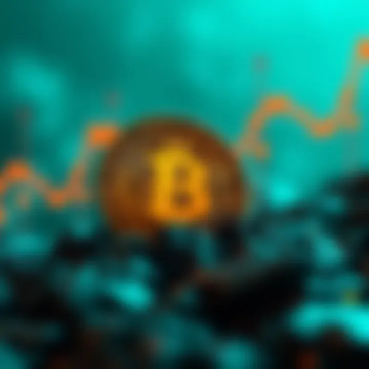 Bitcoin approaching $69,500 A visual representation of Bitcoin's price nearing $69,500 with upward trends in the background.