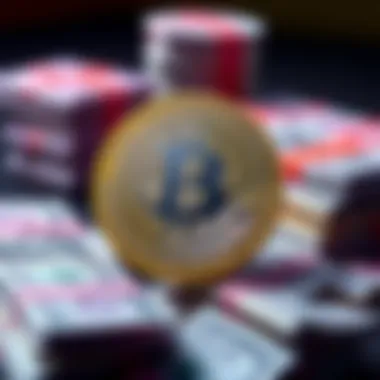 Bitcoin Breaking Free from Inflation A visual representation of Bitcoin symbolizing hope against inflation, with stacks of cash fading in the background.