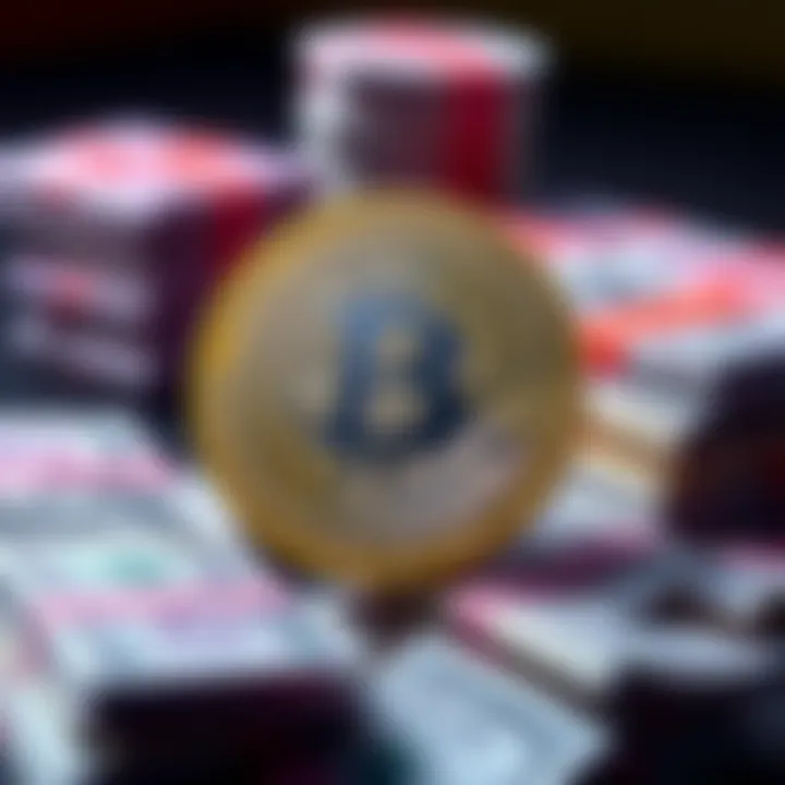 Bitcoin Breaking Free from Inflation A visual representation of Bitcoin symbolizing hope against inflation, with stacks of cash fading in the background.