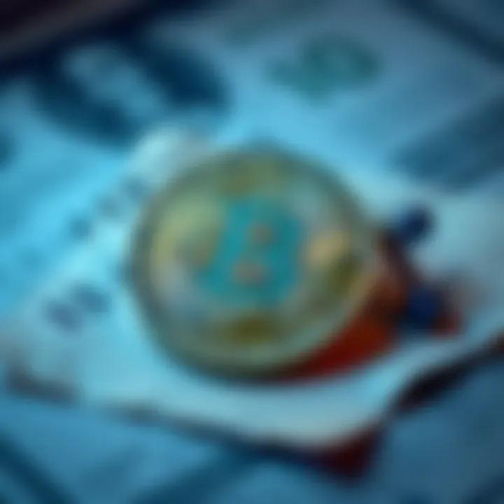 Visual representation of Bitcoin as digital currency with numbers and symbols, lacking physical form.
