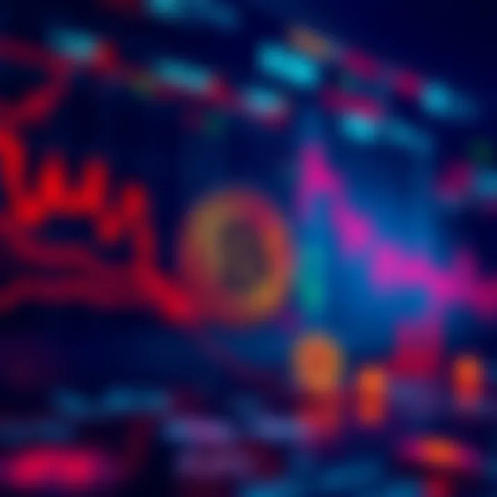 A visual representation showing a downward trend in Bitcoin value with faded charts and icons representing forums being closed or posts removed.