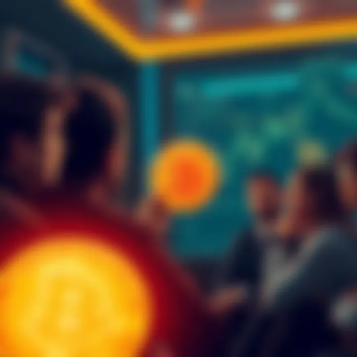 A person sharing thoughts on Bitcoin with a group, highlighting differing opinions on its future.