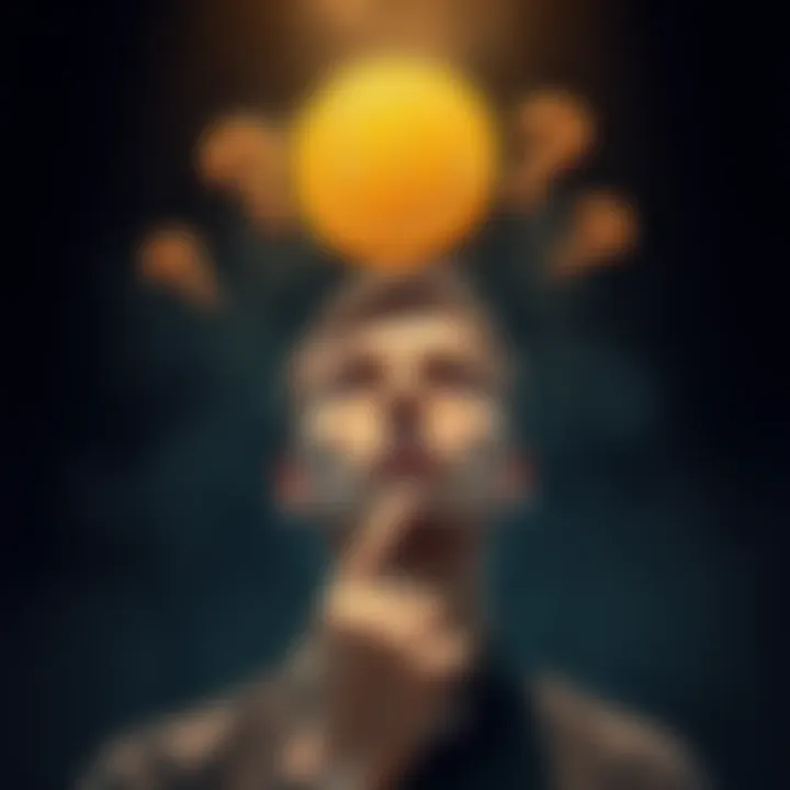 A person thinking about Bitcoin with question marks above their head, symbolizing the confusion and criticism surrounding the cryptocurrency.