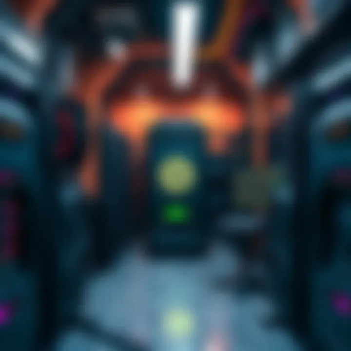 A Bitcoin mining setup with computers and cooling equipment in a room in Ethiopia, showcasing the hardware used for mining.