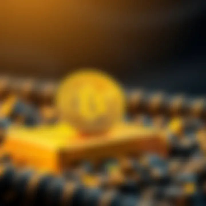 A graphic showing Bitcoin symbol overtaking a gold bar, depicting changing investment preferences among Americans.