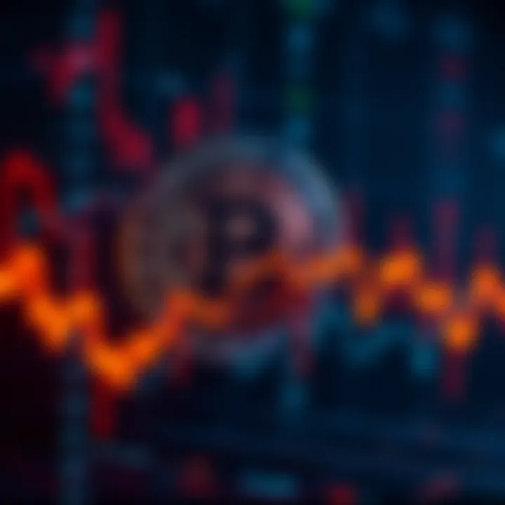A digital chart showing Bitcoin's price fluctuating around $88,000 with upward and downward trends.