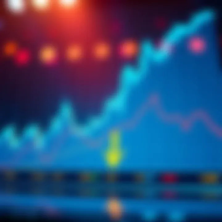 A chart showing Bitcoin's price trends with a downward arrow indicating a potential decline