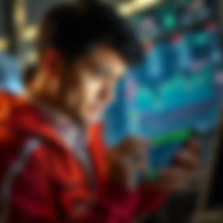 A trader looking frustrated while checking Bitcoin prices on a smartphone, showing lower selling prices compared to market value.