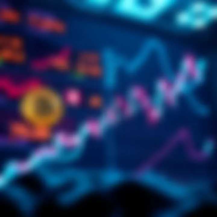 Graph showing Bitcoin prices going down with investors watching closely