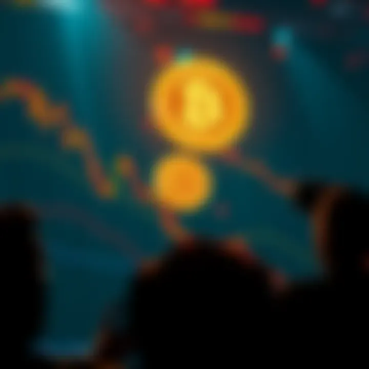 Bitcoin price drop A chart showing the decline in Bitcoin's value with concerned investors in the background