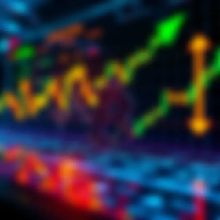 Bitcoin Price Predictions A graph showing Bitcoin price trends and indicators with arrows indicating speculation and analysis