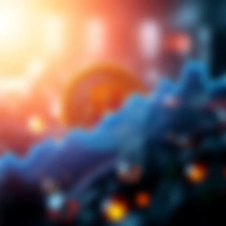 A graphic showing the Bitcoin logo with an upward trend line indicating an 8% increase in value, symbolizing market excitement.